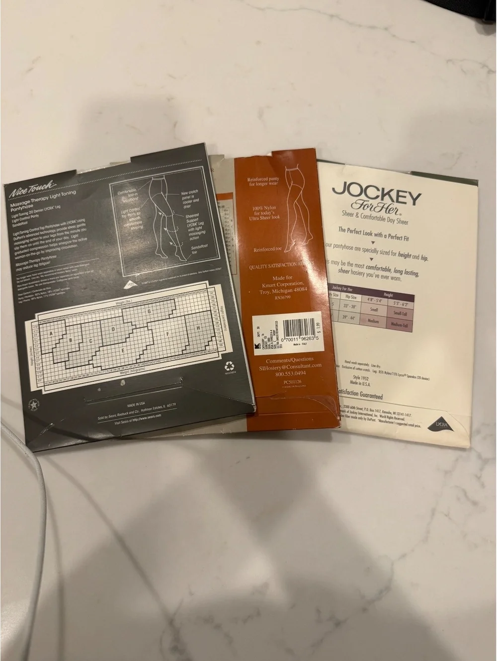 Vintage Jockey Sheer Pantyhose Lot of 3 Pairs